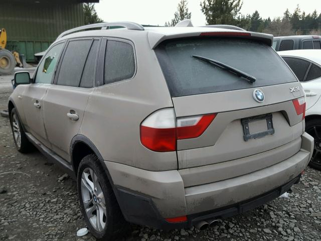 WBXPC93477WF11954 - 2007 BMW X3 3.0SI TAN photo 3