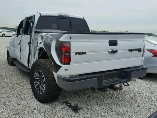 1FTFW1R64CFC08275 - 2012 FORD F150 SVT R WHITE photo 3