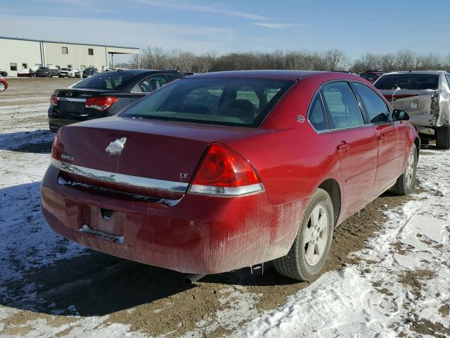 2G1WT58K369165763 - 2006 CHEVROLET IMPALA LT RED photo 4