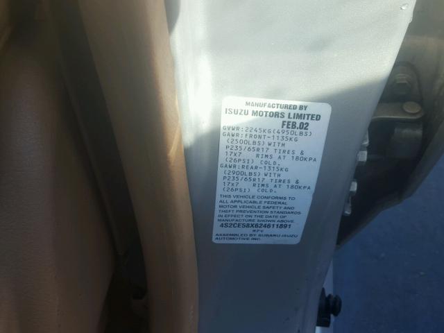 4S2CE58X624611891 - 2002 ISUZU AXIOM XS Qızıl foto 10