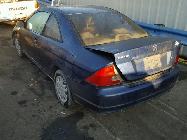 1HGEM21992L027316 - 2002 HONDA CIVIC EX BLUE photo 3