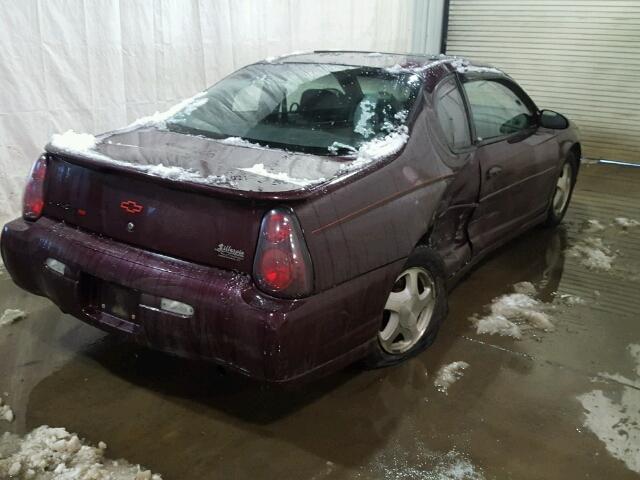 2G1WX12K549355034 - 2004 CHEVROLET MONTE CARL MAROON photo 4