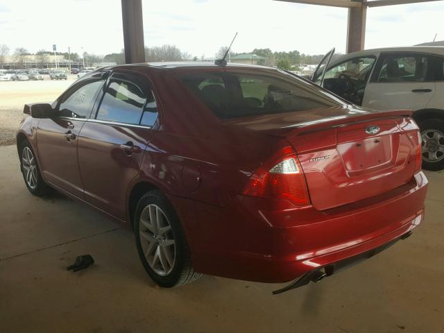 3FAHP0JG3CR381752 - 2012 FORD FUSION SEL RED photo 3