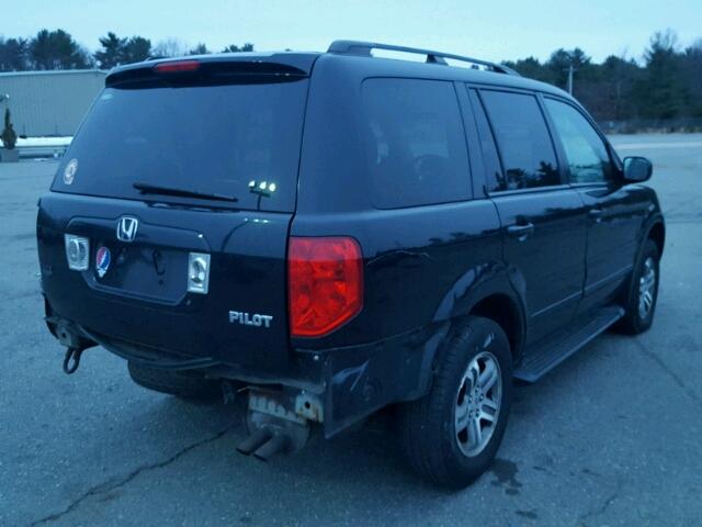 2HKYF18564H611733 - 2004 HONDA PILOT EXL BLACK photo 4