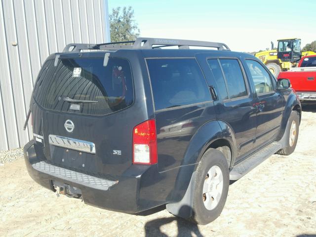 5N1AR18U67C605300 - 2007 NISSAN PATHFINDER BLACK photo 4