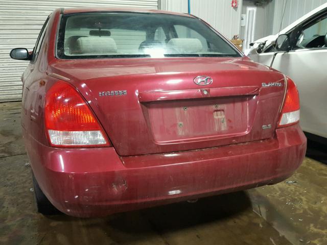 KMHDN45DX2U334274 - 2002 HYUNDAI ELANTRA GL MAROON photo 9