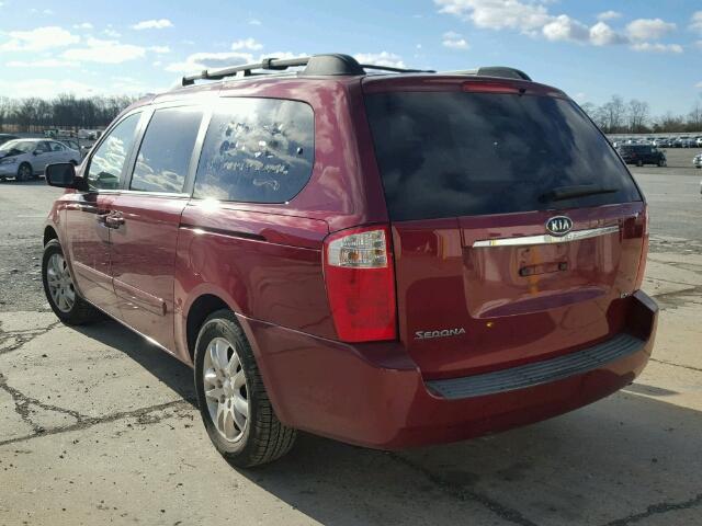 KNDMB233986239083 - 2008 KIA SEDONA EX MAROON photo 3