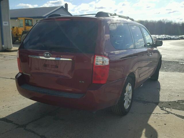 KNDMB233986239083 - 2008 KIA SEDONA EX MAROON photo 4