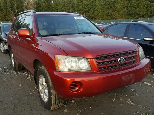 JTEHF21A220092957 - 2002 TOYOTA HIGHLANDER RED photo 1