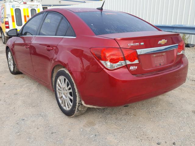 1G1PJ5S98B7242302 - 2011 CHEVROLET CRUZE ECO RED photo 3