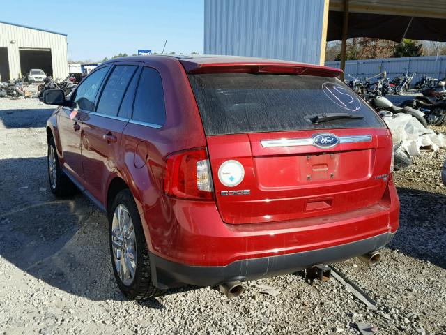 2FMDK4KC5BBA58600 - 2011 FORD EDGE LIMIT RED photo 3