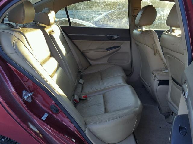 2HGFA16918H502902 - 2008 HONDA CIVIC EXL MAROON photo 6