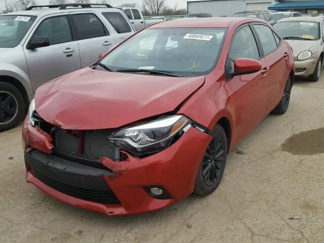 2T1BURHE5EC156730 - 2014 TOYOTA COROLLA L RED photo 2