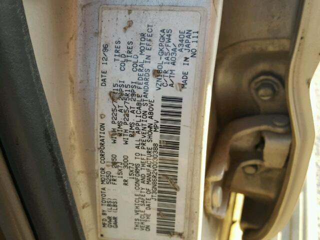 JT3GN86R2V0030388 - 1997 TOYOTA 4RUNNER SR GRAY photo 10