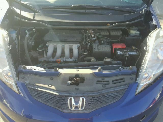 JHMGE8H45AS012607 - 2010 HONDA FIT SPORT BLUE photo 7