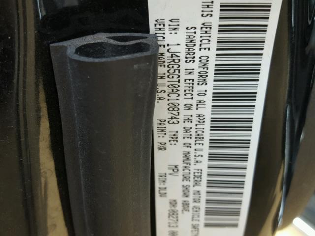 1J4RG5GT0AC108743 - 2010 JEEP COMMANDER BLACK photo 10