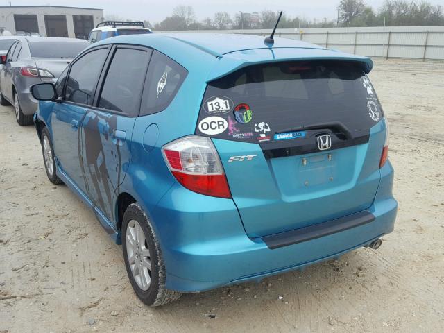 JHMGE8G56DC044670 - 2013 HONDA FIT SPORT BLUE photo 3