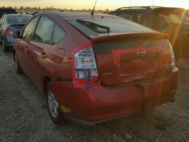 JTDKB20U267502364 - 2006 TOYOTA PRIUS RED photo 3