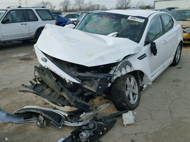 KNAGM4A79E5464207 - 2014 KIA OPTIMA LX WHITE photo 2