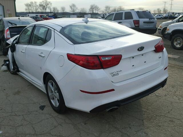 KNAGM4A79E5464207 - 2014 KIA OPTIMA LX WHITE photo 3