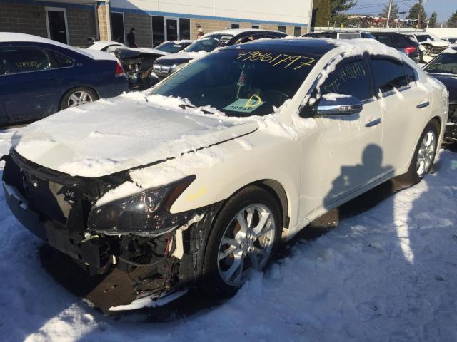 1N4AA5AP2EC450044 - 2014 NISSAN MAXIMA S WHITE photo 2