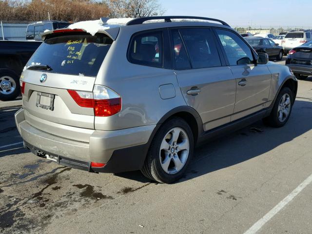 WBXPC93427WF28869 - 2007 BMW X3 3.0SI SILVER photo 4