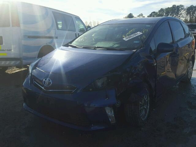 JTDZN3EU4EJ001403 - 2014 TOYOTA PRIUS V BLUE photo 2