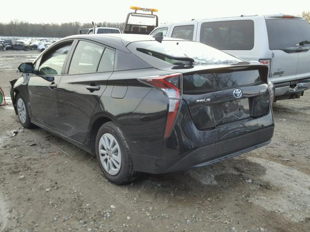 JTDKBRFU3G3517271 - 2016 TOYOTA PRIUS BLACK photo 3