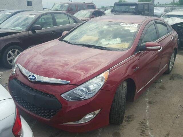 KMHEC4A46BA002303 - 2011 HYUNDAI SONATA HYB RED photo 2