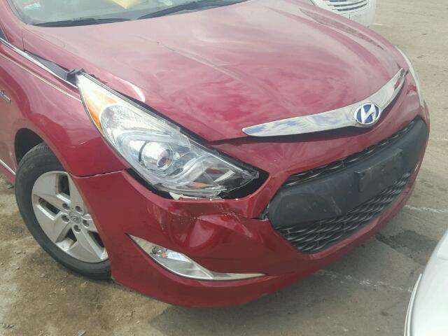 KMHEC4A46BA002303 - 2011 HYUNDAI SONATA HYB RED photo 9