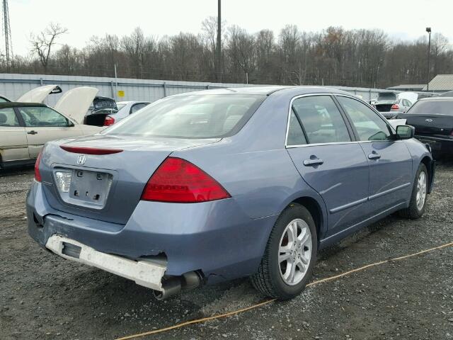 1HGCM56737A069824 - 2007 HONDA ACCORD EX BLUE photo 4