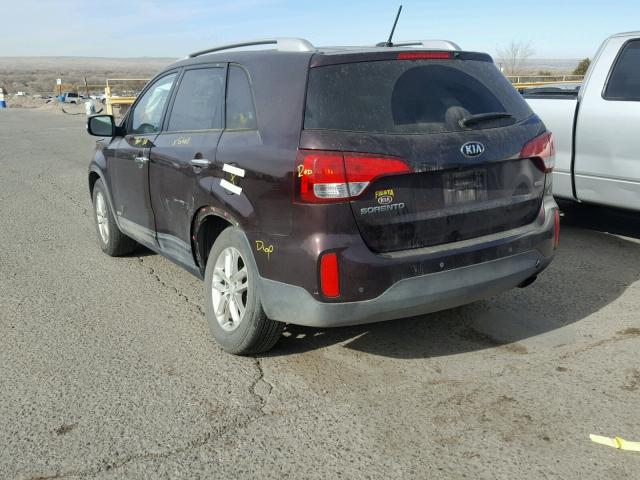 5XYKTCA6XFG637243 - 2015 KIA SORENTO LX BURGUNDY photo 3