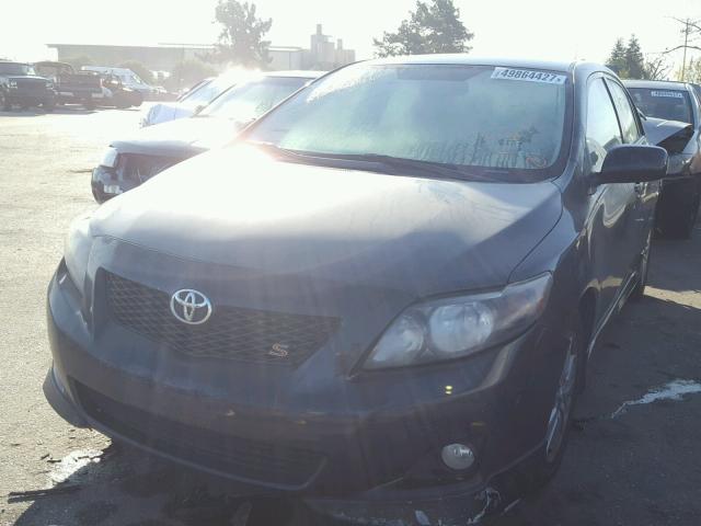 1NXBU4EE3AZ378389 - 2010 TOYOTA COROLLA BA BLACK photo 2