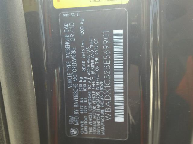 WBADX1C52BE569901 - 2011 BMW 335 IS BLACK photo 10