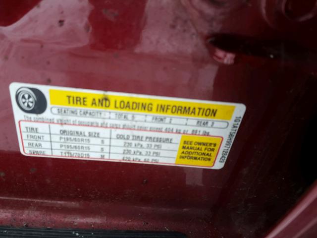 1G1AT58H997128429 - 2009 CHEVROLET COBALT LT RED photo 10