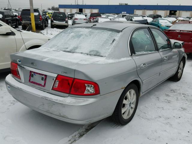 KNAGD128455403529 - 2005 KIA OPTIMA LX SILVER photo 4