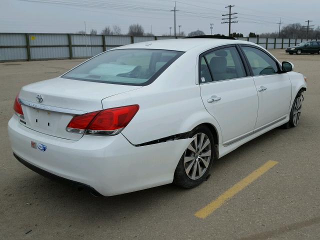 4T1BK3DB9BU418158 - 2011 TOYOTA AVALON BAS WHITE photo 4