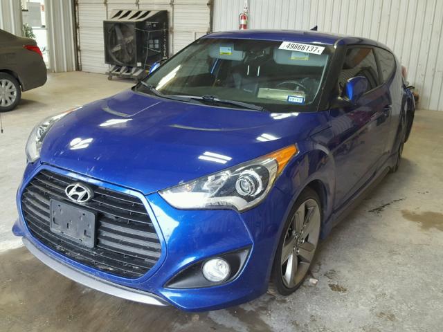 KMHTC6AE6EU186379 - 2014 HYUNDAI VELOSTER T BLUE photo 2