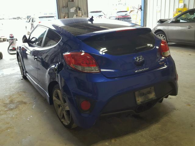 KMHTC6AE6EU186379 - 2014 HYUNDAI VELOSTER T BLUE photo 3