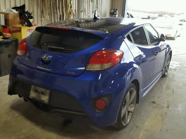 KMHTC6AE6EU186379 - 2014 HYUNDAI VELOSTER T BLUE photo 4