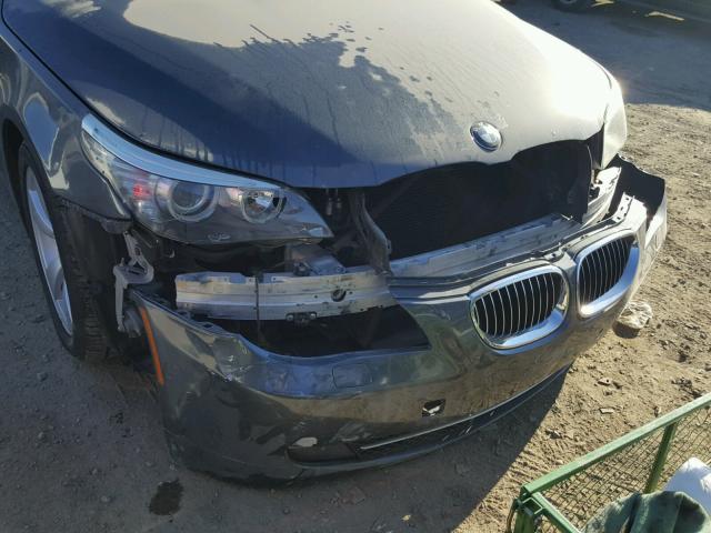 WBANU53528CT14254 - 2008 BMW 528 I GRAY photo 9