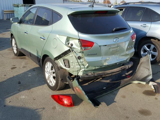 KM8JU3AC8BU157253 - 2011 HYUNDAI TUCSON GLS GREEN photo 3