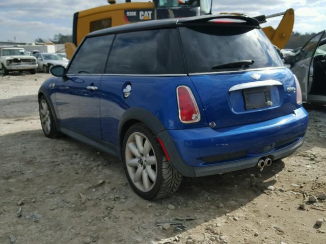 WMWRE33445TD94665 - 2005 MINI COOPER S BLUE photo 3