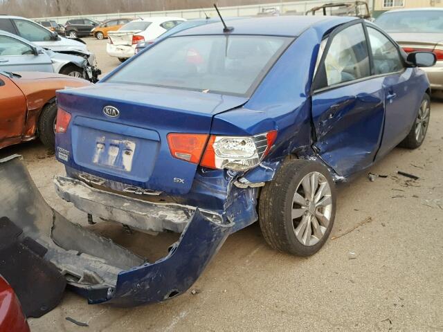 KNAFW4A37A5065602 - 2010 KIA FORTE SX BLUE photo 4