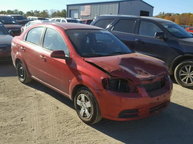 KL1TD56E09B391323 - 2009 CHEVROLET AVEO LS RED photo 1