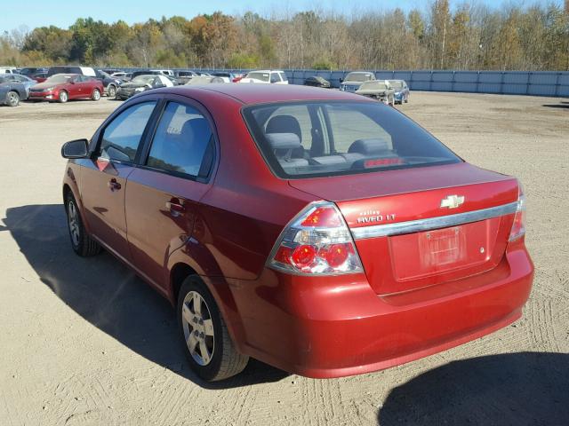 KL1TD56E09B391323 - 2009 CHEVROLET AVEO LS RED photo 3