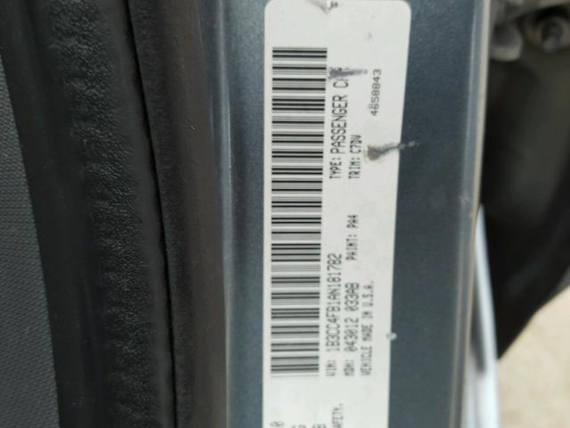 1B3CC4FB1AN181782 - 2010 DODGE AVENGER SX GRAY photo 10