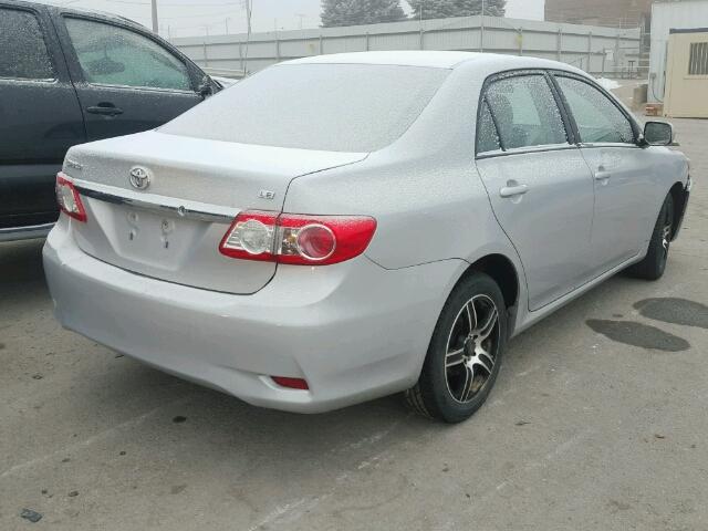 2T1BU4EE7CC876163 - 2012 TOYOTA COROLLA BA SILVER photo 4