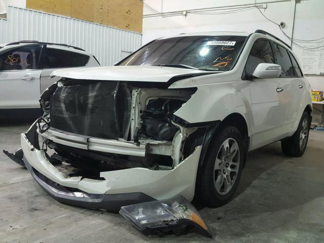 2HNYD28458H549382 - 2008 ACURA MDX TECHNO WHITE photo 2