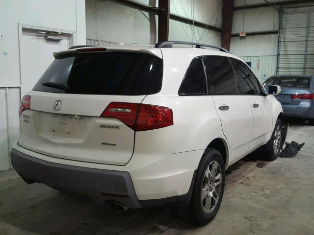 2HNYD28458H549382 - 2008 ACURA MDX TECHNO WHITE photo 4